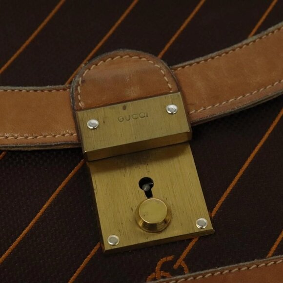 GUCCI Shoulder Bag Canvas Leather Brown Gold Auth ep9840 - Picture 13 of 16